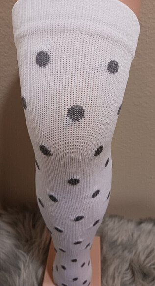 Knee High Socks With Polka Dots Pattern In White Size S/M - Picture 5 of 12
